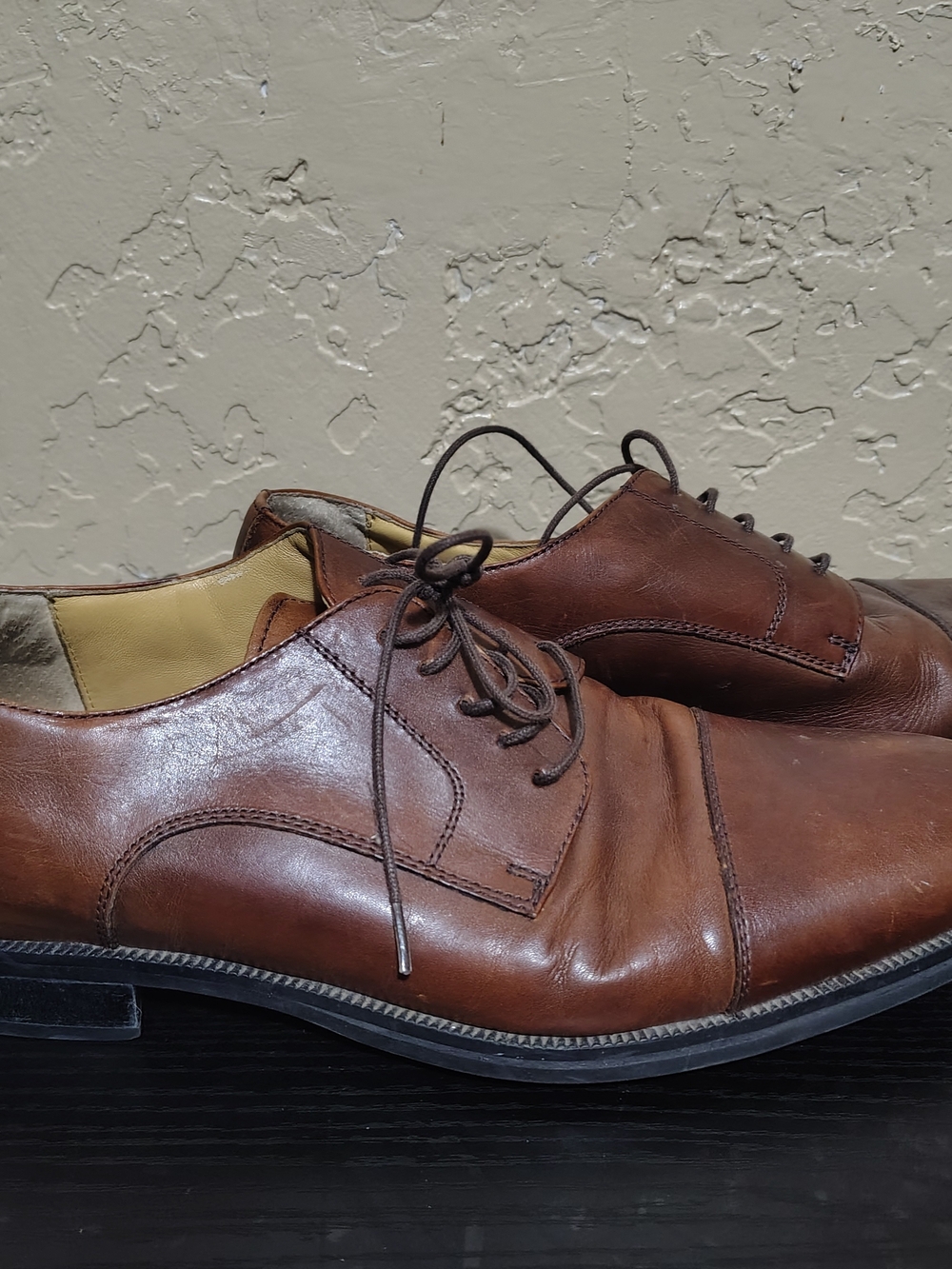 Chaps Brown Leather Men’s Lace-Up Derby Shoes